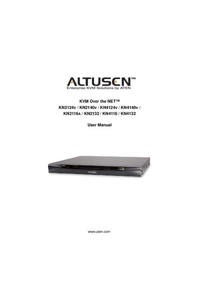 ATEN KN2124v/KN2140v/KN4124v/KN4140v/KN2116A/KN2132/KN4116/KN4132 User Manual - cover page