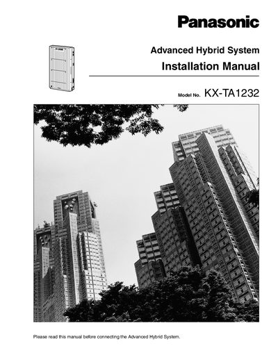 Panasonic KX-TA1232 Advanced Hybrid System Installation Guide - cover page