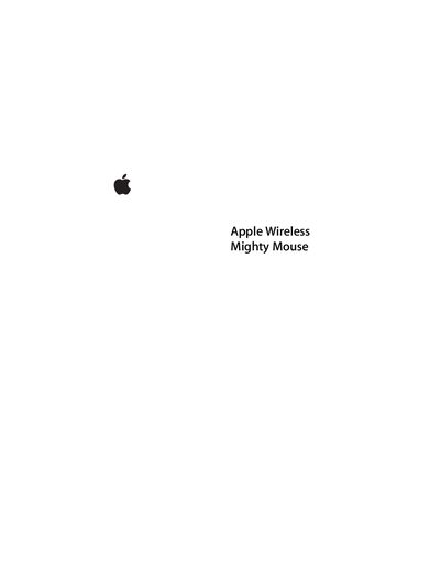 Apple Mighty Mouse User Manual - cover page