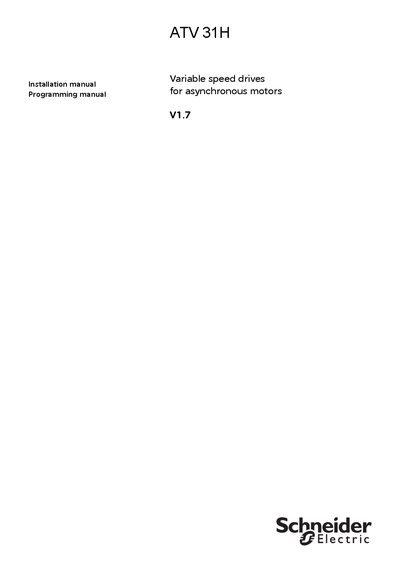 Schneider ATV 31H Variable Speed Drive Installation Guide