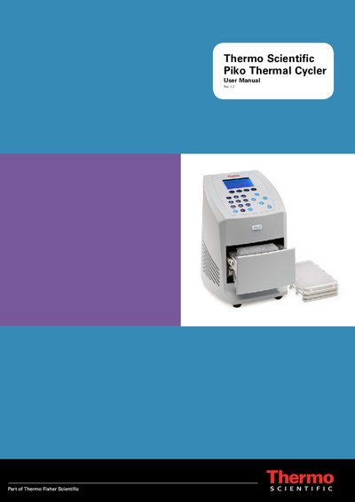 Thermo Fisher Scientific Piko Thermal Cycler User Manual - cover page