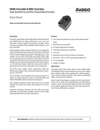 Avago HEDM-55xx/560x and HEDS-55xx/56xx Handbook