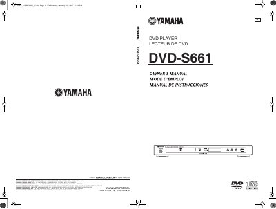 Yamaha DVD-S661 DVD Player Owner's Manual - cover page