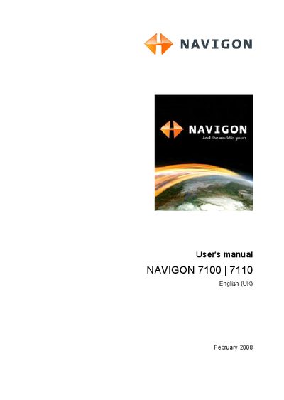 Navigon 7100/7110 User Manual - cover page