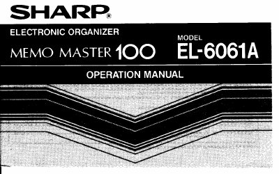 Sharp EL-6061A Electronic Organizer Operation Manual