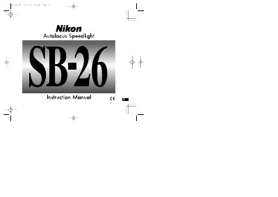Nikon SB-26 Autofocus Speedlight Instruction Manual - cover page
