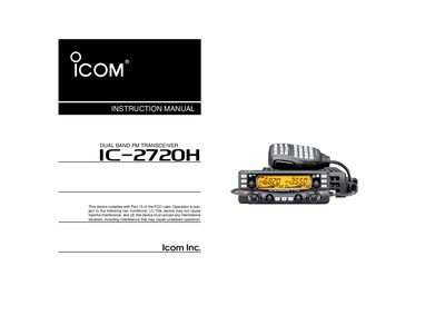Icom IC-2720H FM Transceiver User Manual - cover page