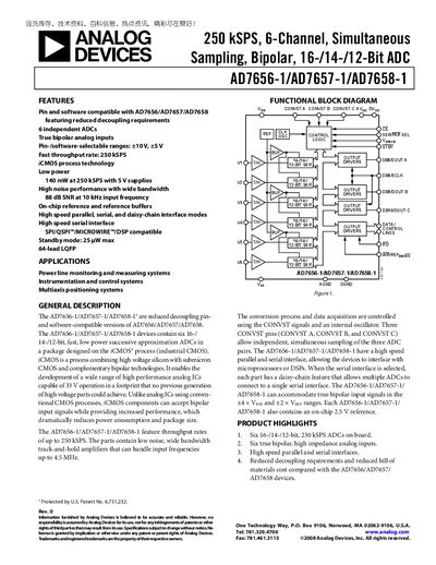 Analog Devices AD7656-1/AD7657-1/AD7658-1 Datasheet - cover page