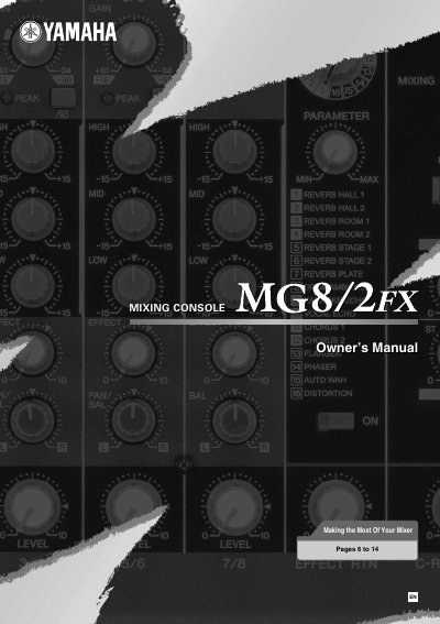 Yamaha MG8/2FX Mixing Console Owner's Manual