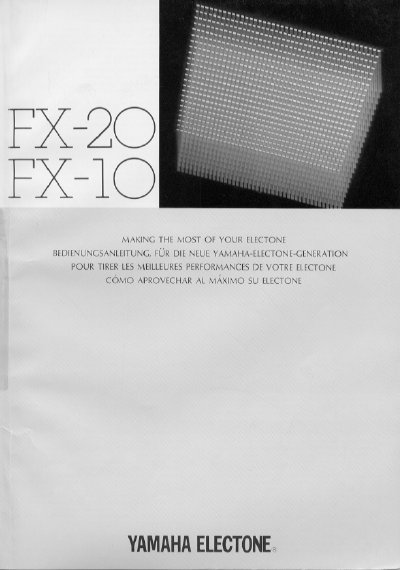 Yamaha FX-20/FX-10 Electone User Manual