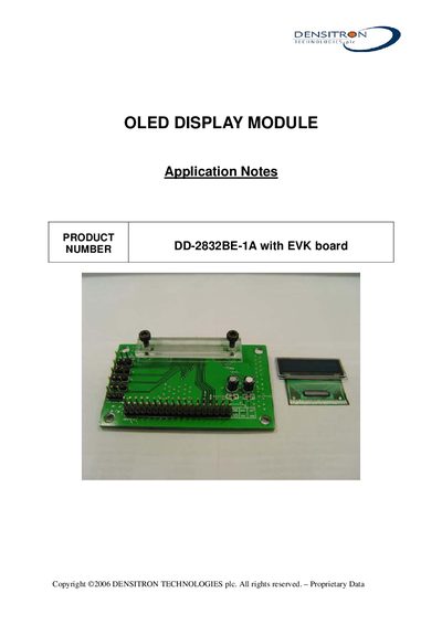Densitron DD-2832BE-1A Application Notes - cover page