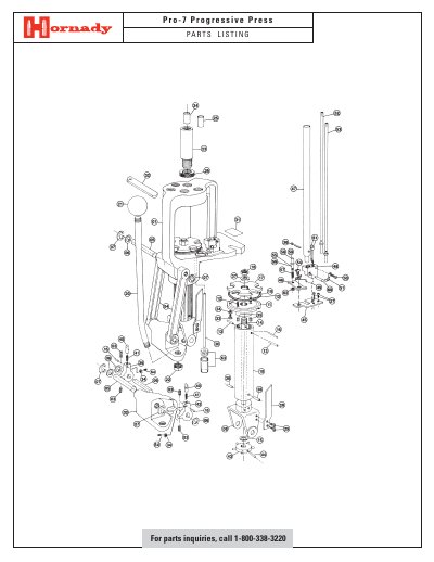Hornady Pro-7 Progressive Press Parts List - cover page