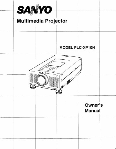 Sanyo PLC-XP10N Multimedia Projector Owner's Manual