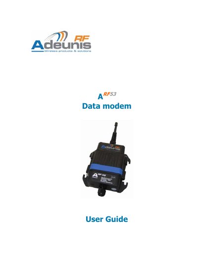 Adeunis ARF53 Data Modem User Guide - cover page