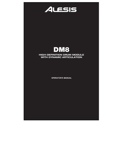 Alesis DM8 Operator's Manual - cover page