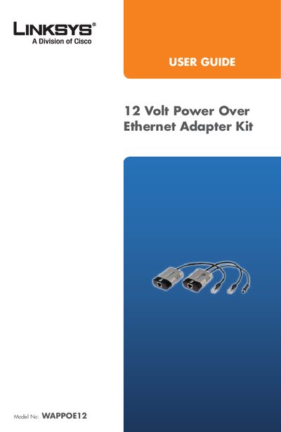 Linksys WAPPOE12 12 Volt Power Over Ethernet Adapter Kit User Guide - cover page
