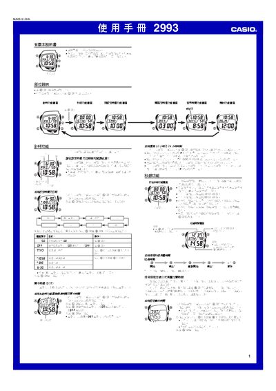 Casio 2993 User Manual - cover page