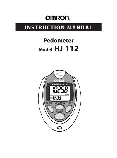 Omron HJ-112 Pedometer Instruction Manual