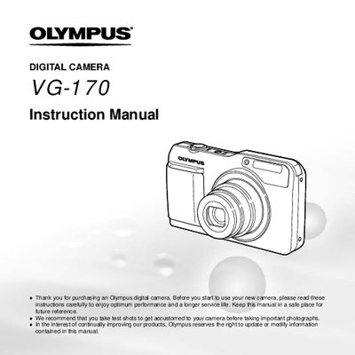 Olympus VG-170 Digital Camera Instruction Manual - cover page