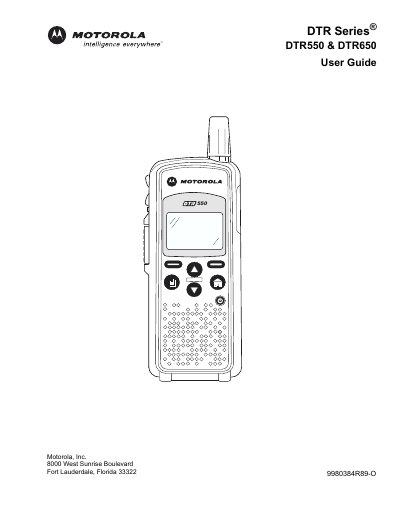 Motorola DTR550 & DTR650 User Manual - cover page