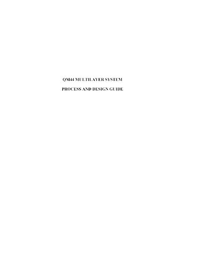 DuPont QM44 Multilayer System Process and Design Guide - cover page