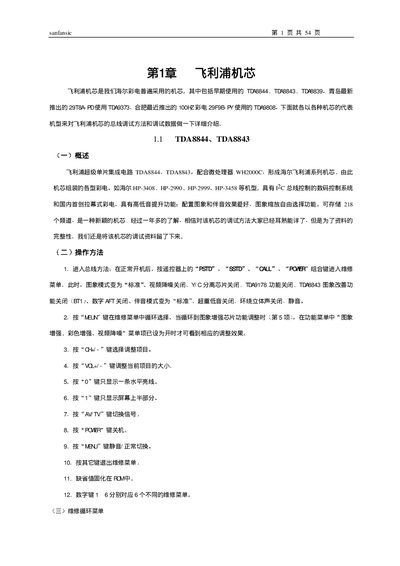 Sanfansic TDA8844/TDA8843 Electronic Tuner User Manual - cover page
