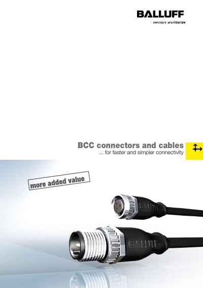 Balluff BCC Connectors and Cables Product Leaflet - cover page