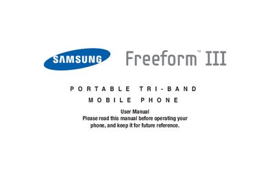 Samsung R380 Portable Tri-Band Mobile Phone User Manual - cover page