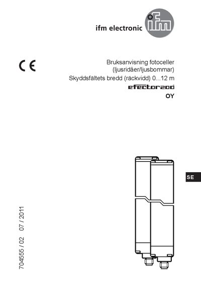 ifm OY Photocell User Manual - cover page
