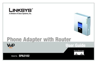 Linksys SPA2102 Phone Adapter with Router User Manual - cover page