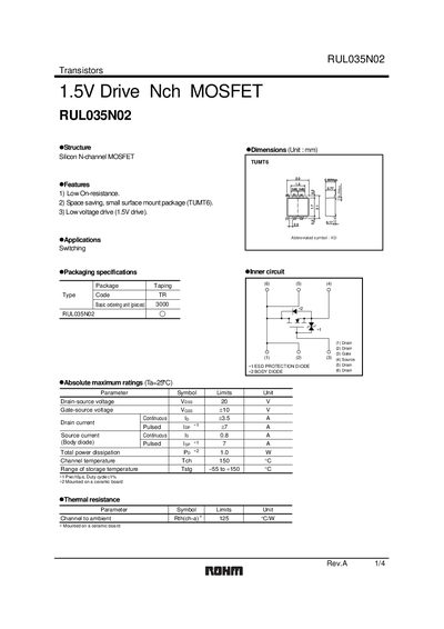ROHM RUL035N02 Manual - cover page
