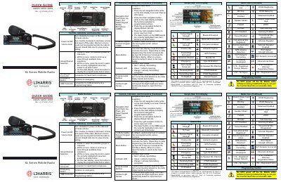 L3Harris XL Series Mobile Radio Quick User Guide - cover page