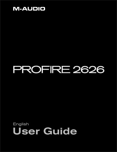 M-Audio ProFire 2626 FireWire Audio Interface User Guide - cover page