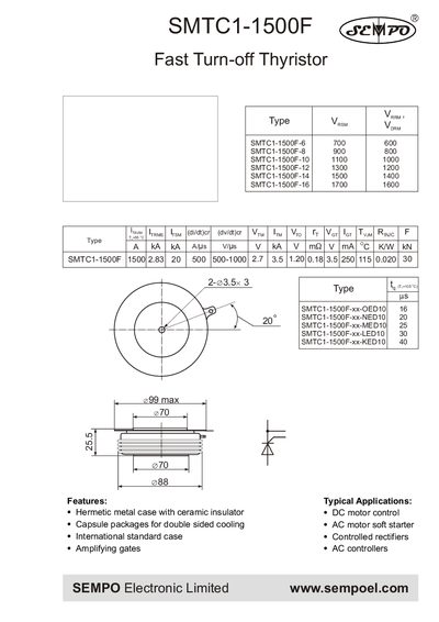SEMPO SMTC1-1500F Fast Turn-off Thyristor Datasheet - cover page