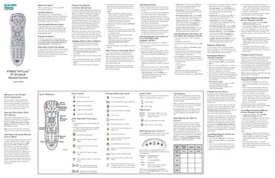 Scientific Atlanta AT6400 Universal Remote Control User Manual - cover page