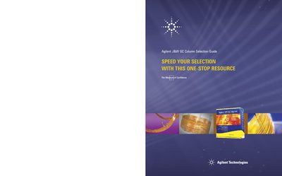Agilent J&W GC Column Selection Guide - cover page