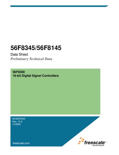 Freescale 56F8345/56F8145 Datasheet - cover page