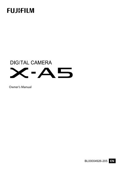 Fujifilm X-T30 Digital Camera Owner's Manual - cover page