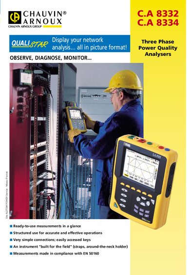 Chauvin Arnoux C.A 8332/8334 User Manual - cover page