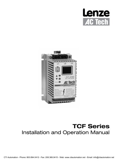 Lenze AC Tech TCF Series Installation and Operation Manual - cover page