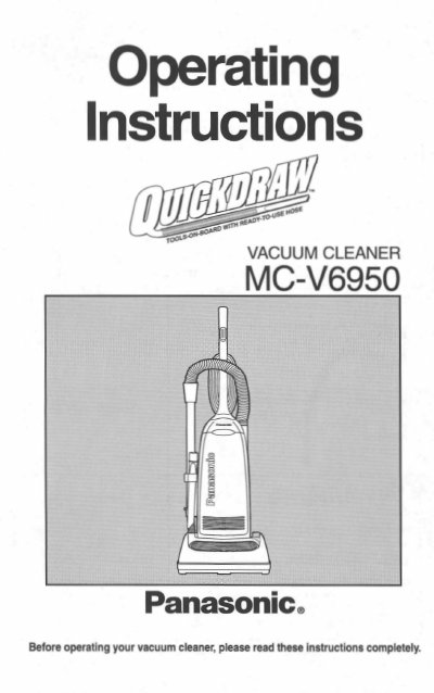 Panasonic MC-V6950 Vacuum Cleaner Operating Instructions - cover page