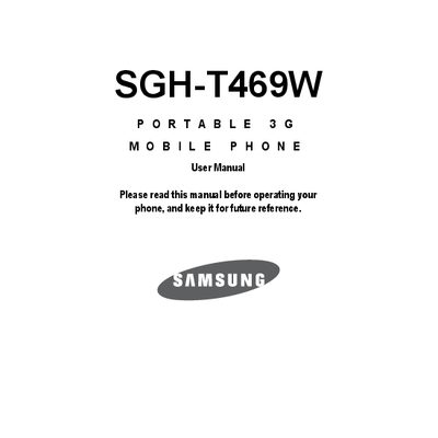Samsung SGH-T469W User Manual - cover page