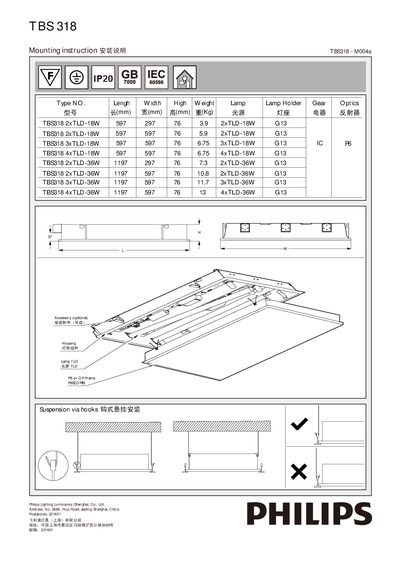 philips Visio-TBS318 mounting instruction  - cover page