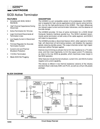 Unitrode UC5602 Datasheet - cover page
