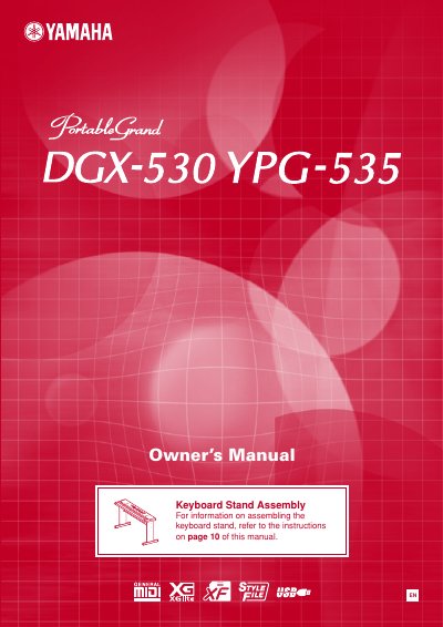 Yamaha DGX-530/YPG-535 Digital Keyboard Owner’s Manual