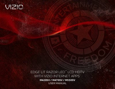 VIZIO M420SV/M470SV/M550SV Edge Lit Razor LED LCD HDTV User Manual - cover page