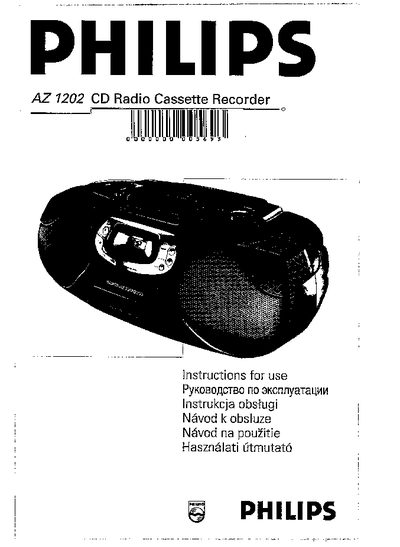 Philips AZ1202 CD Radio Cassette Recorder User Manual - cover page