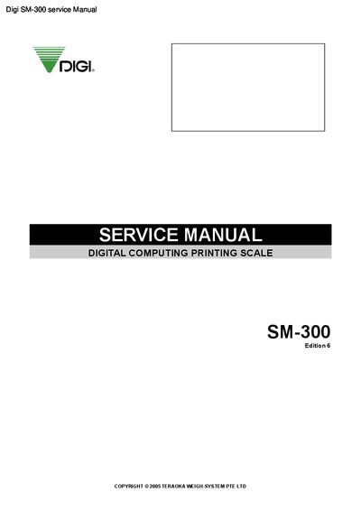 Digi SM-300 Scale Service Manual