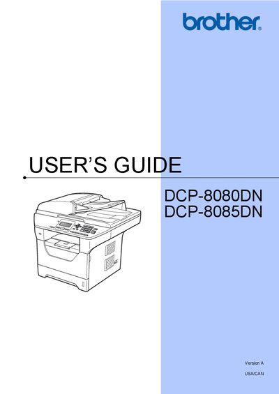 Brother DCP-8080DN User's Guide - cover page
