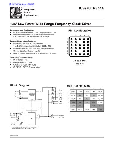 ICS ICS97ULP844A Datasheet - cover page